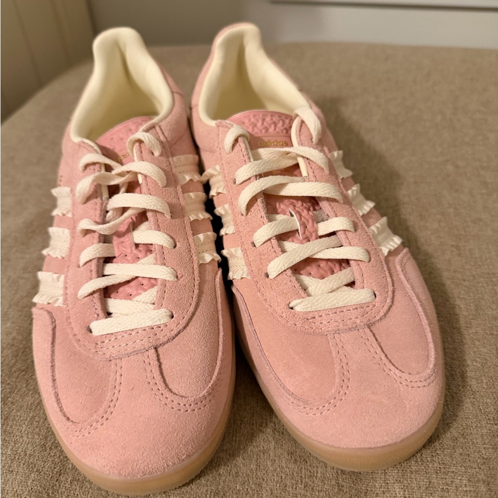 Adidas Originals Gazelle Indoor Sneakers in Wonder Mauve/Cream White/Gum Size 7 - Picture 4 of 9